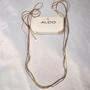 Elegant ALDO Gramignazzo Multistrand Gold Tone Long Necklace